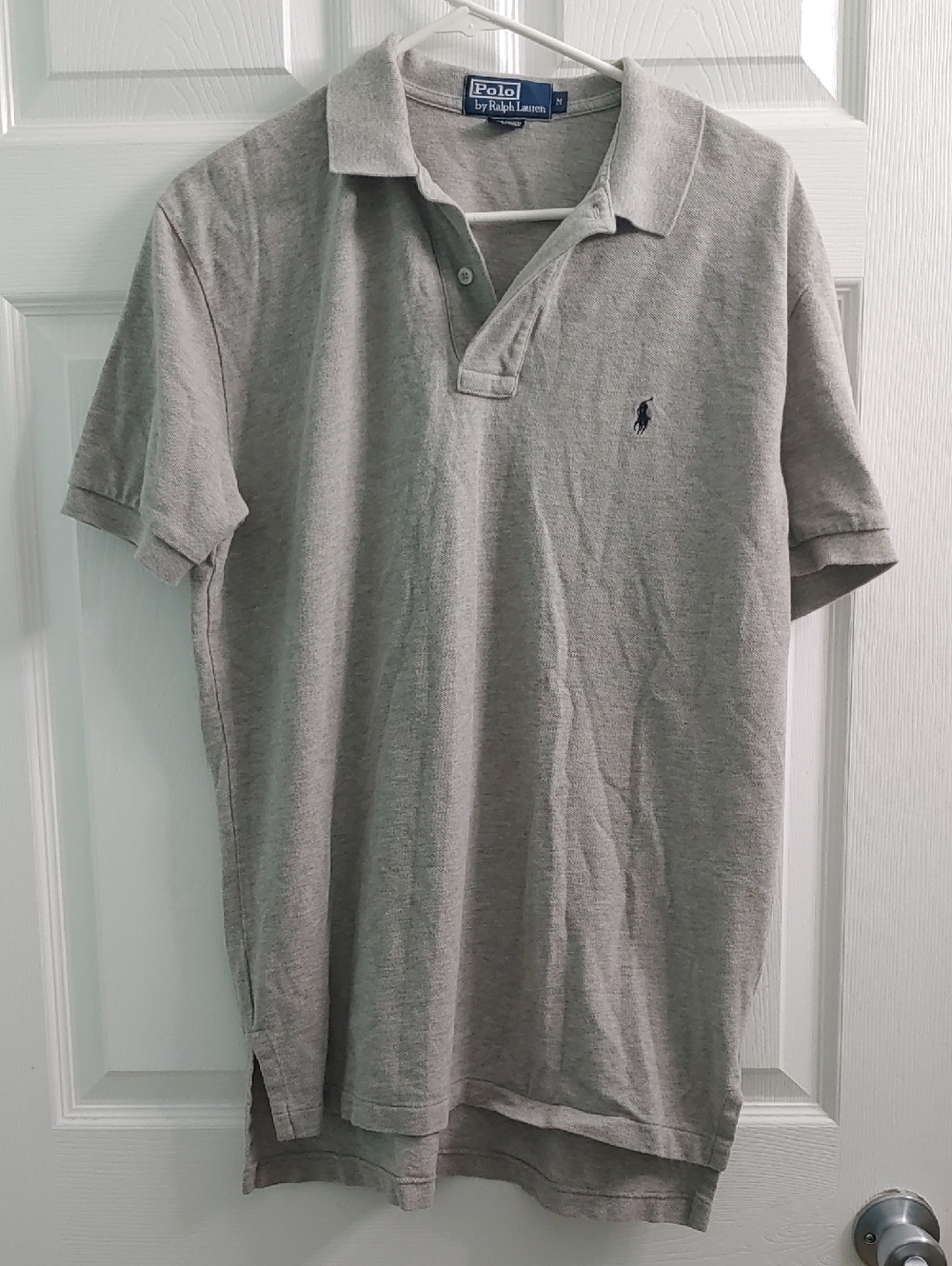 Vintage Polo Ralph Lauren Shirt Light Grey Short Sleeve Men's Size M